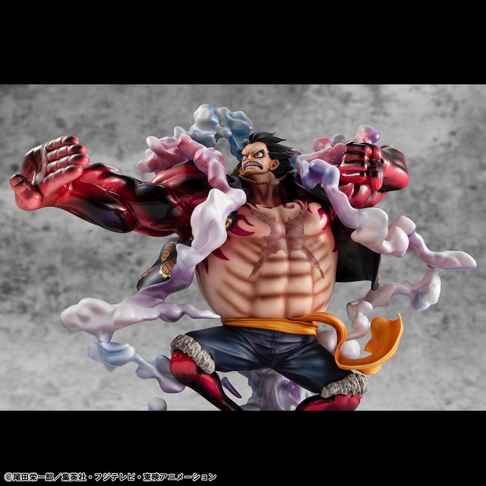 One Piece Figura PVC Portrait.Of.Pirates SA-Maximum Monkey D. Luffy Gear 4 Bounce-Man 10th Limited Ver. 30 cm