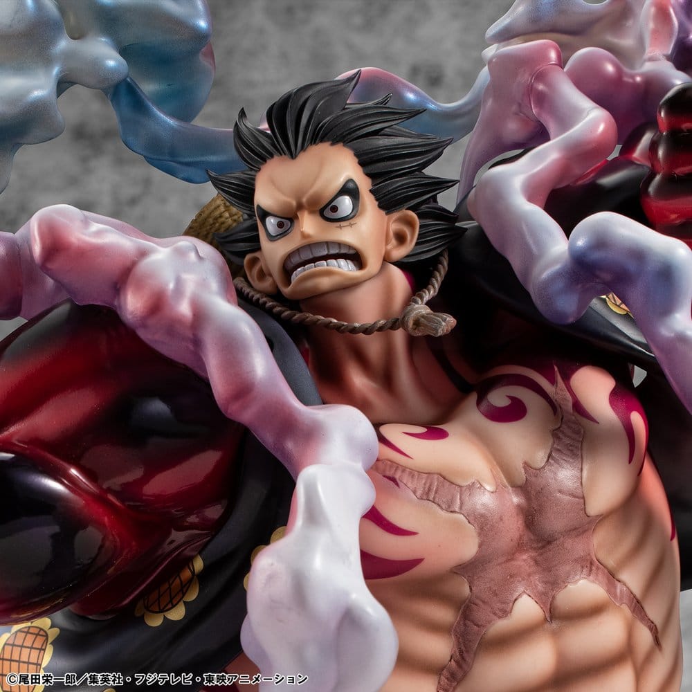 One Piece Figura PVC Portrait.Of.Pirates SA-Maximum Monkey D. Luffy Gear 4 Bounce-Man 10th Limited Ver. 30 cm