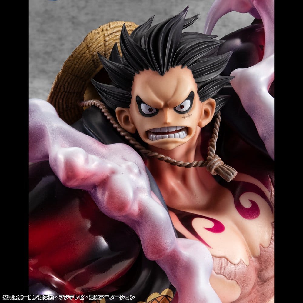 One Piece Figura PVC Portrait.Of.Pirates SA-Maximum Monkey D. Luffy Gear 4 Bounce-Man 10th Limited Ver. 30 cm