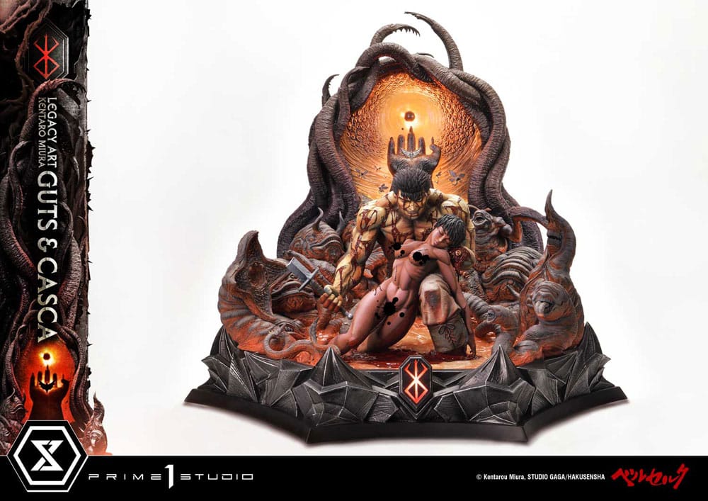 Berserk Estatua Legacy Art Kentaro Miura 1/4 Guts & Casca 72 cm