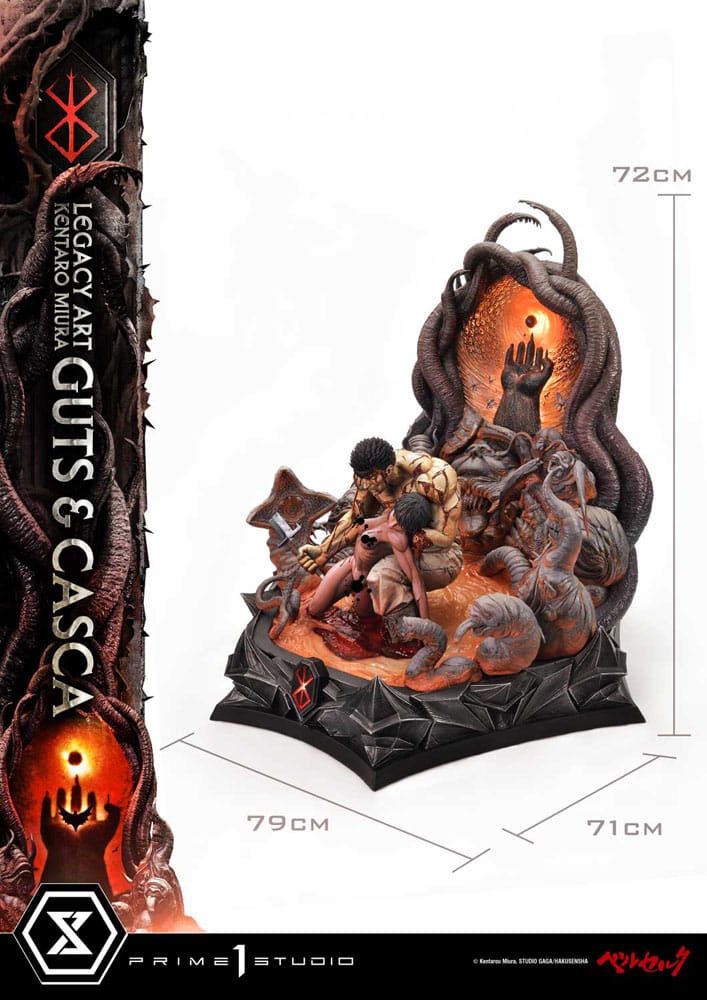 Berserk Estatua Legacy Art Kentaro Miura 1/4 Guts & Casca 72 cm