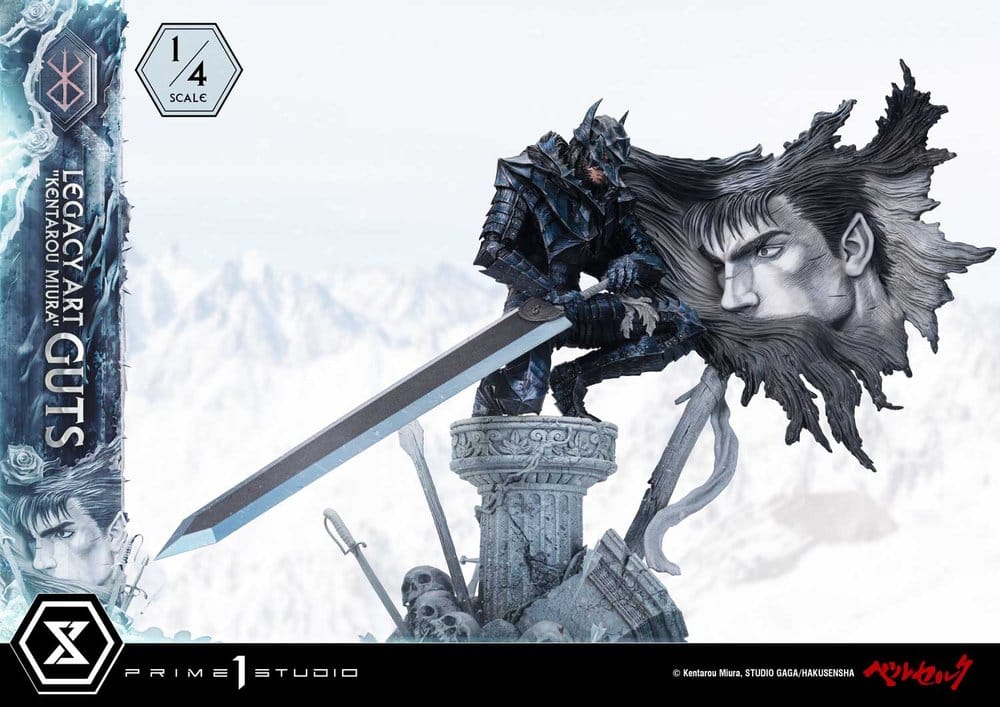 Berserk Legacy Art "Kentarou Miura" Estatua 1/4 Guts 74 cm