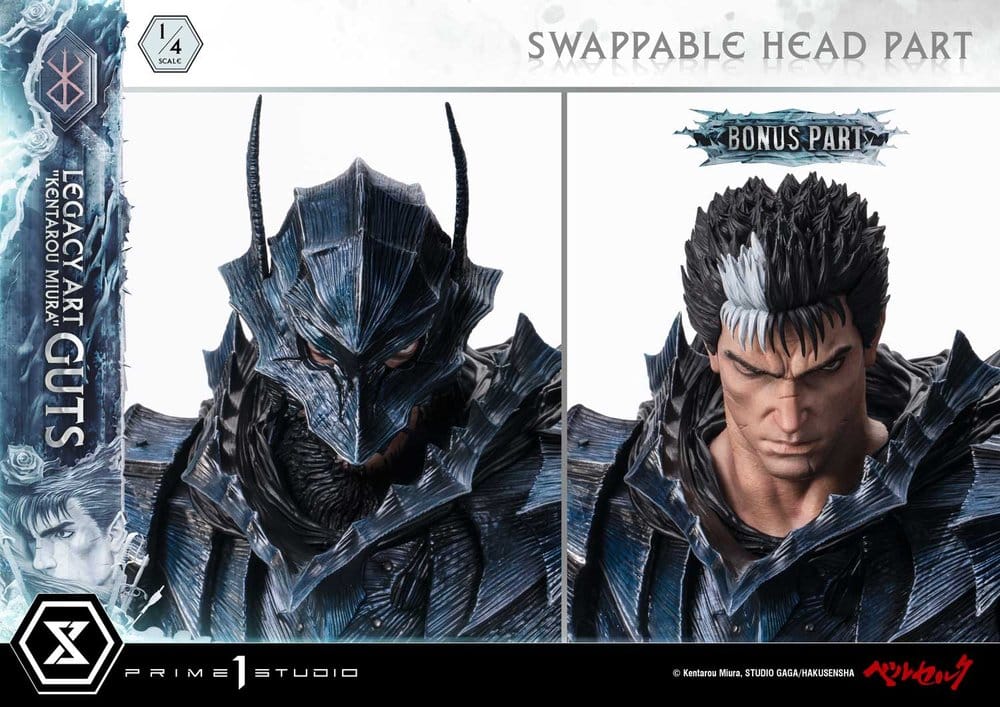 Berserk Legacy Art "Kentarou Miura" Estatua 1/4 Guts Bonus Version 74 cm