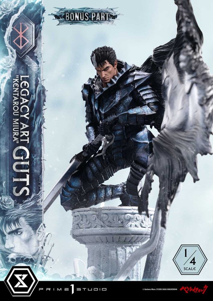 Berserk Legacy Art "Kentarou Miura" Estatua 1/4 Guts Bonus Version 74 cm