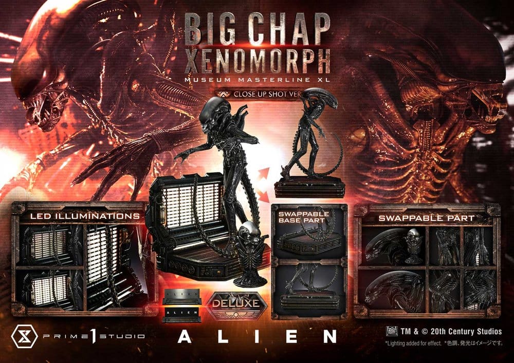 Alien (Film) Museum Masterline XL Statue 1/3 Big Chap Xenomorph Close Up Shot Ver. Deluxe Version 100 cm