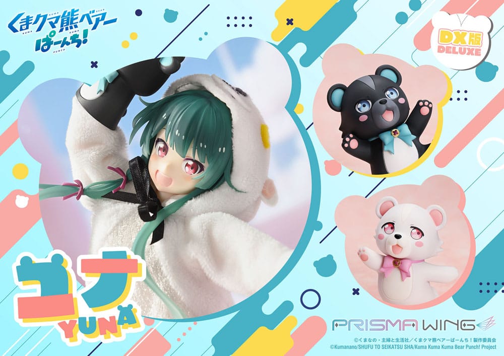 Kuma Kuma Kuma Bear Punch! Estatua PVC 1/7 Prisma Wing Yuna Deluxe Version 28 cm 