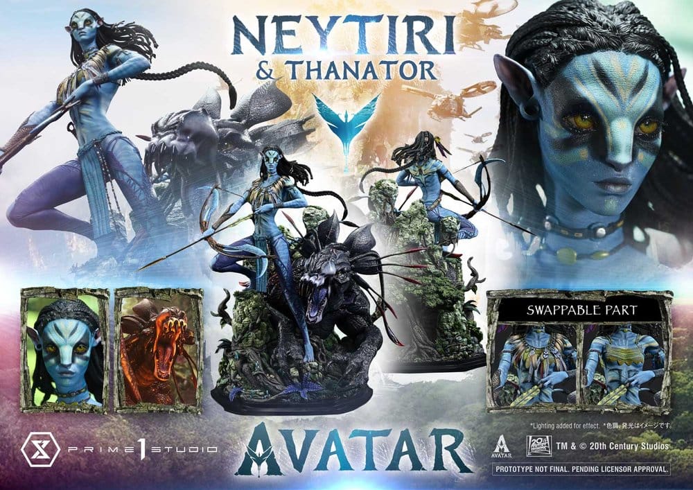 Avatar (Film)  Estatua Real Elite Masterline Series 1/4 Neytiri & Thanator 75 cm 