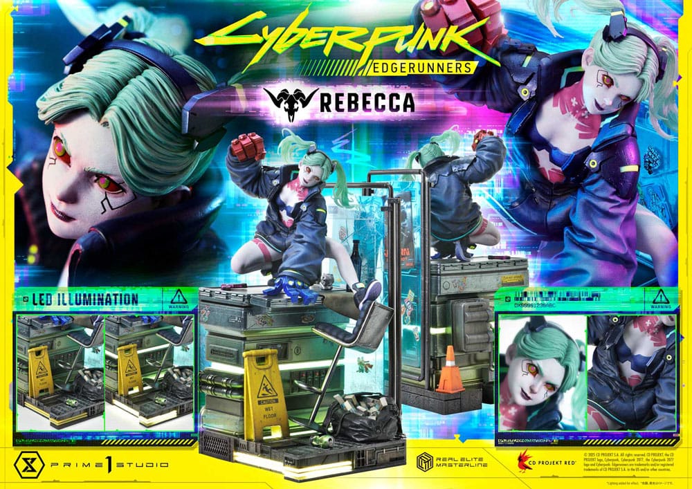 Cyberpunk: Edgerunners Estatua Real Elite Masterline Series 1/4 Rebecca 54 cm    