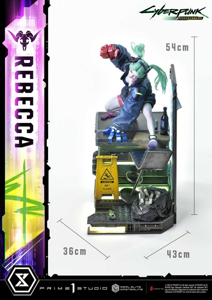 Cyberpunk: Edgerunners Estatua Real Elite Masterline Series 1/4 Rebecca 54 cm    