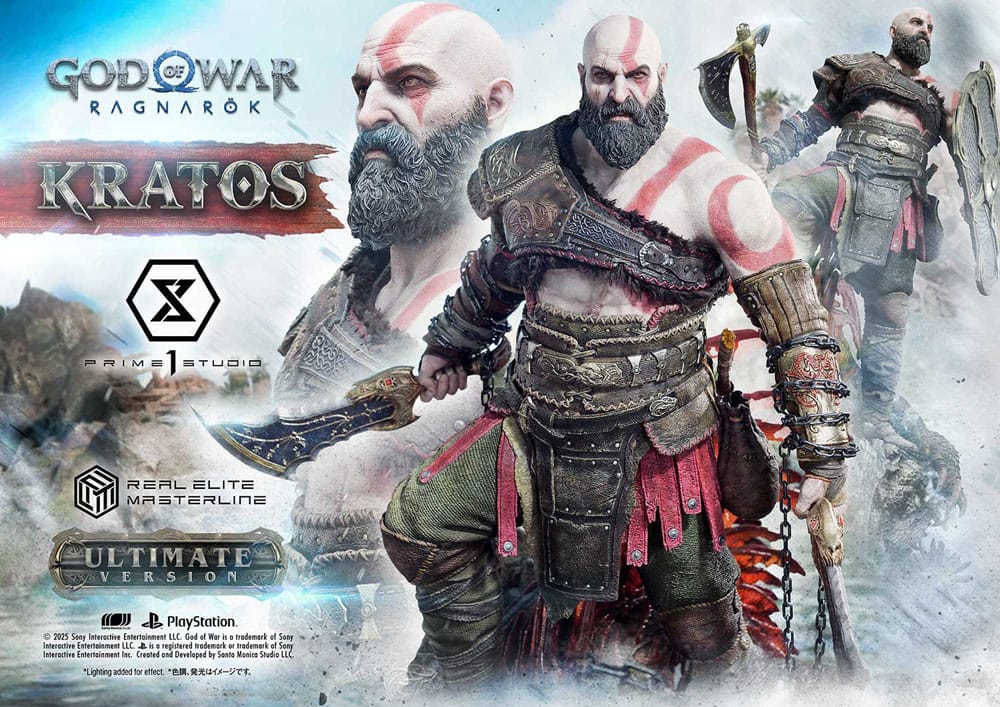 God of War: Ragnarok Estatua Real Elite Masterline Series 1/3 Kratos Ultimate Bonus Version 95 cm                