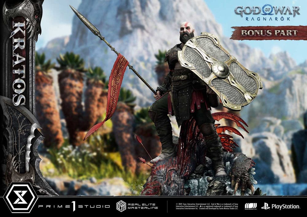 God of War: Ragnarok Estatua Real Elite Masterline Series 1/3 Kratos Ultimate Bonus Version 95 cm                