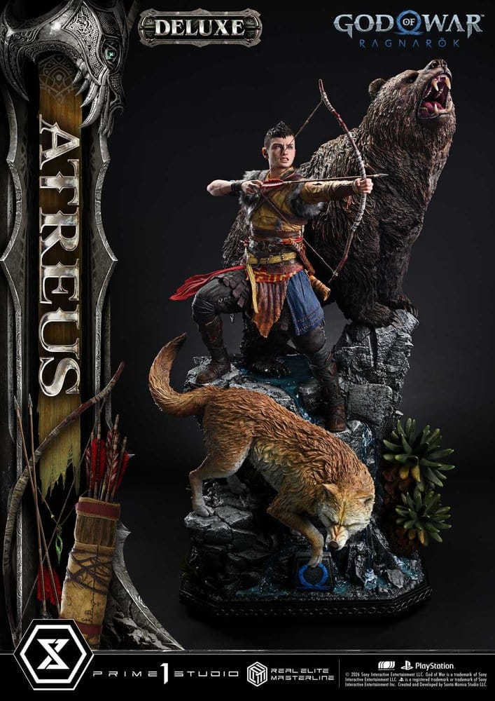 God of War: Ragnarok Real Elite Masterline Estatua 1/3 Atreus DX Bonus Version 96 cm