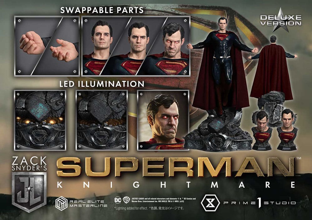 Zack Snyder's Justice League Estatua Real Elite Masterline Series 1/3 Superman Knightmare Color Edition Deluxe Bonus Ver. 95 cm
