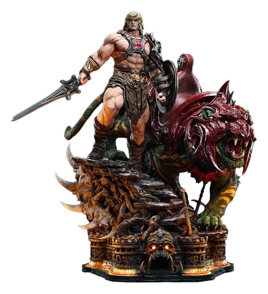 Masters of the Universe Estatua Real Elite Masterline Series 1/4 He-Man & Battle Cat 86 cm 