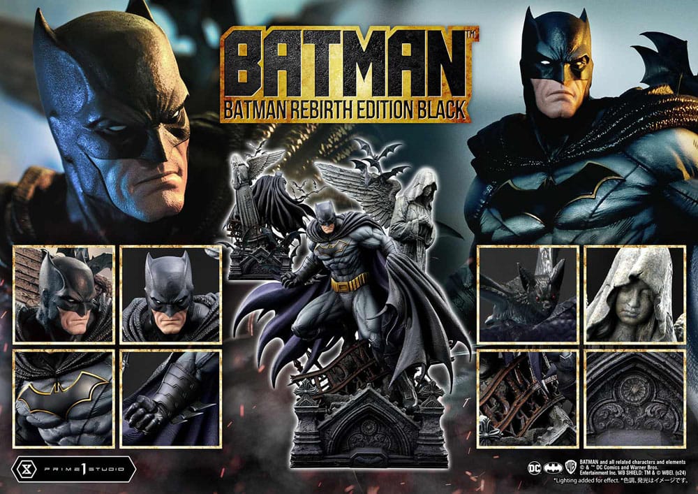 Batman Estatua Ultimate Premium Masterline Series 1/4 Batman Rebirth Edition Black Deluxe Bonus Version 71 cm