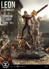 Resident Evil 4 Estatua Ultimate Premium Masterline Series 1/4 Leon S. Kennedy vs. Chainsaw Villager 76 cm               