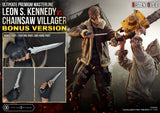 Resident Evil 4 Estatua Ultimate Premium Masterline Series 1/4 Leon S. Kennedy vs. Chainsaw Villager Bonus Ver. 76 cm         