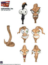 Earthworm Jim Accesorios Wave 1: Worm Body & Jim Heads Accessory Pack