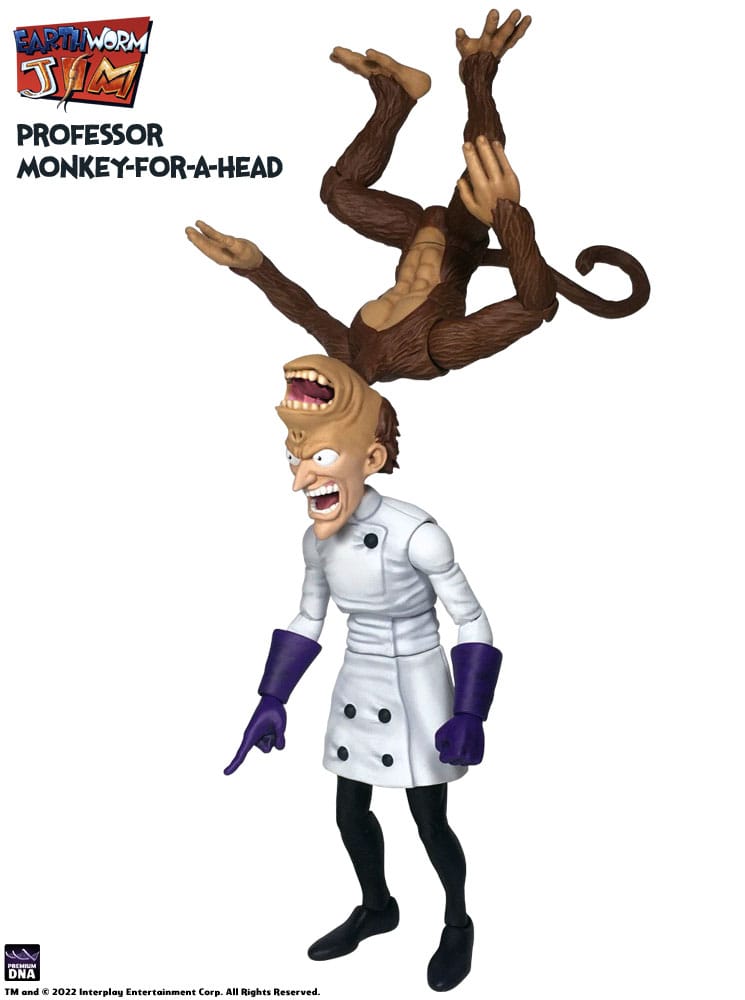 Earthworm Jim Figura Wave 1: Professor Monkey-For-A-Head 28 cm