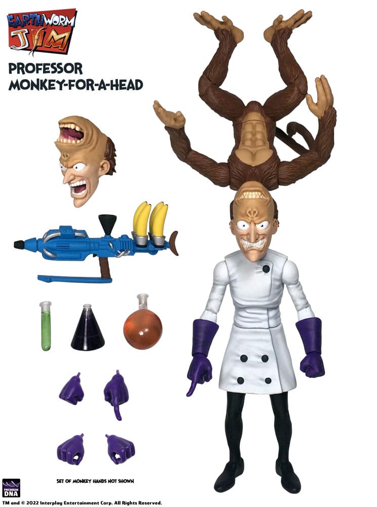 Earthworm Jim Figura Wave 1: Professor Monkey-For-A-Head 28 cm