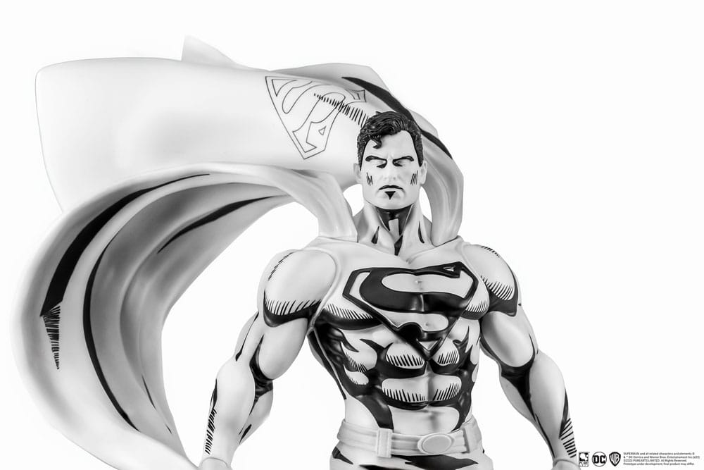 El hombre de acero PX Estatua PVC 1/8 SDCC 2024 Superman Black & White Version 36 cm   