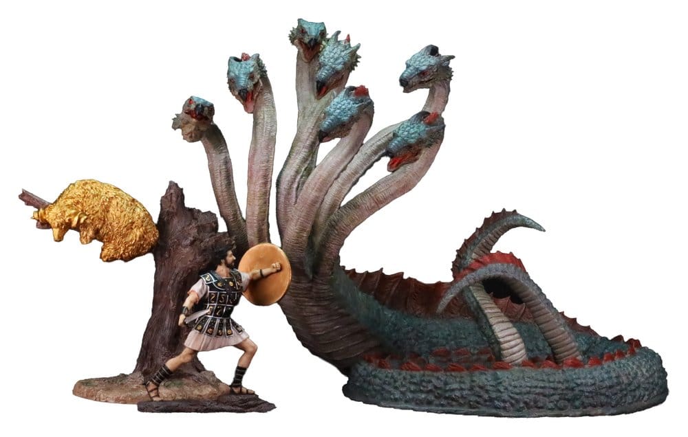 Ray Harryhausen Painted Statue Hydra with Jason Warrior & Golden Fleece Resin Statue Set 30 cm