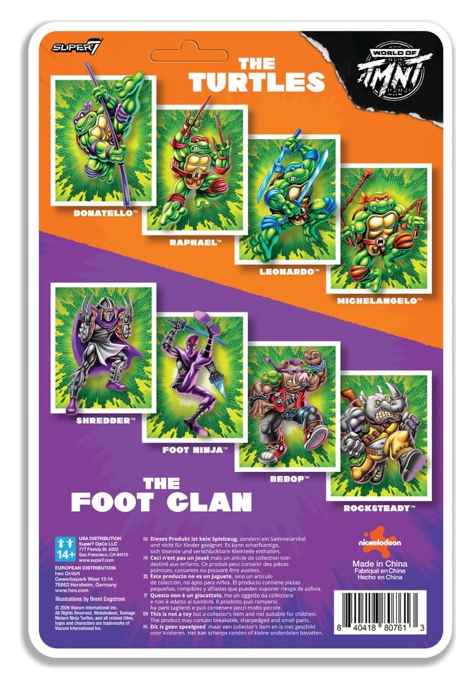 Teenage Mutant Ninja Turtles ReAction+ Figura Wave 02 Michelangelo