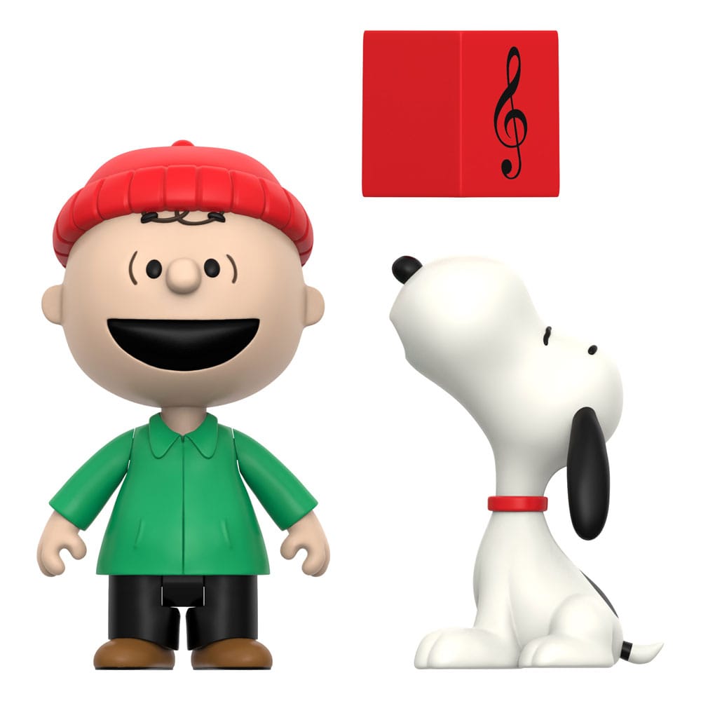 Peanuts pack de 2 Figuras ReAction Brown and Snoopy (Caroling) 10 cm                    