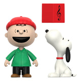 Peanuts pack de 2 Figuras ReAction Brown and Snoopy (Caroling) 10 cm                    