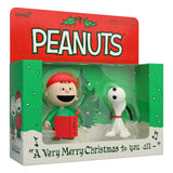 Peanuts pack de 2 Figuras ReAction Brown and Snoopy (Caroling) 10 cm                    