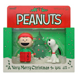 Peanuts pack de 2 Figuras ReAction Brown and Snoopy (Caroling) 10 cm                    