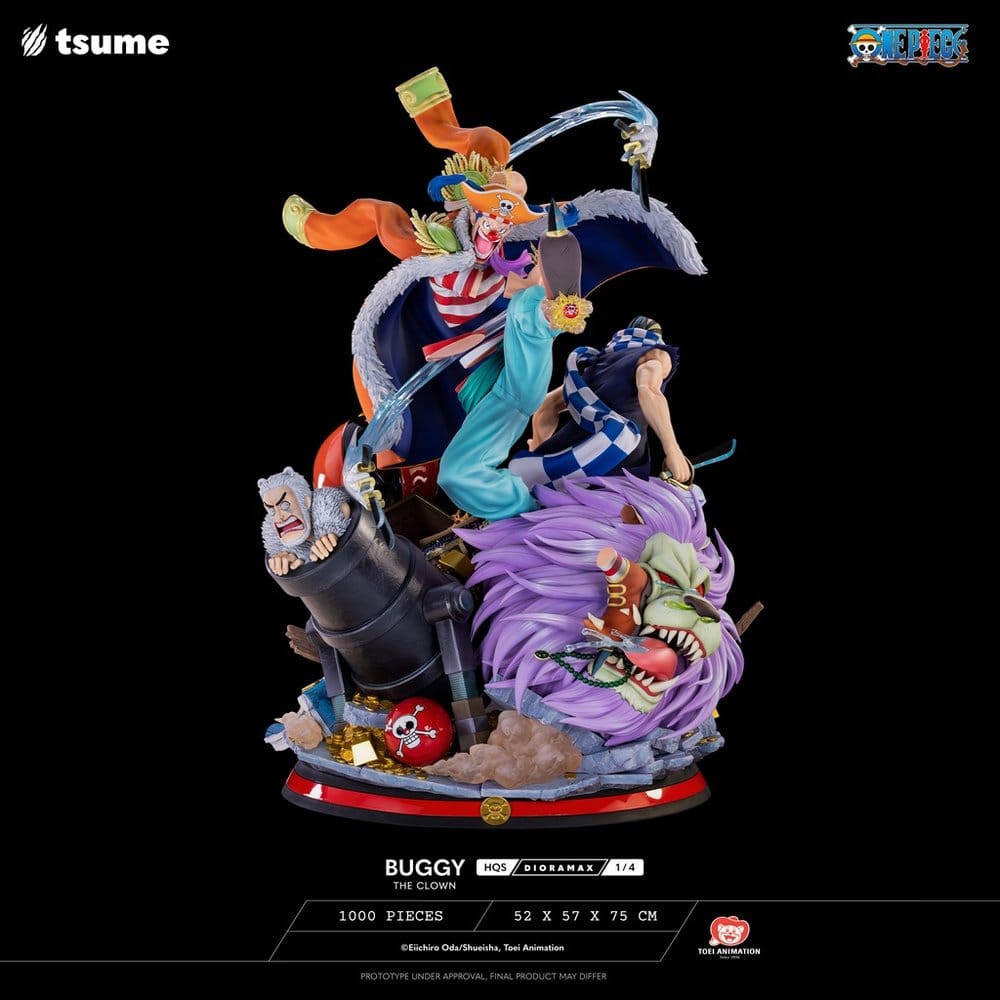 One Piece Figura 1/4 HQS Dioramax Buggy the Clown 75 cm
