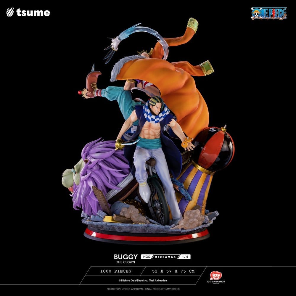 One Piece Figura 1/4 HQS Dioramax Buggy the Clown 75 cm