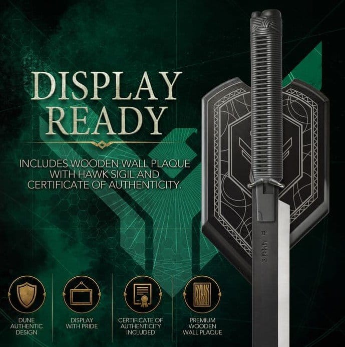 Dune Réplica 1/1 Espada corta de Duncan Idaho con soporte de pared 63 cm